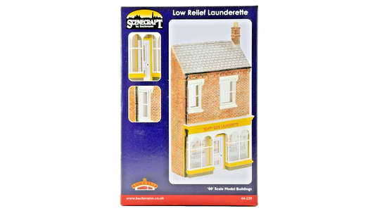 BACHMANN OO GAUGE SCENECRAFT - 44-229 - LOW RELIEF LAUNDERETTE SHOP - NEW