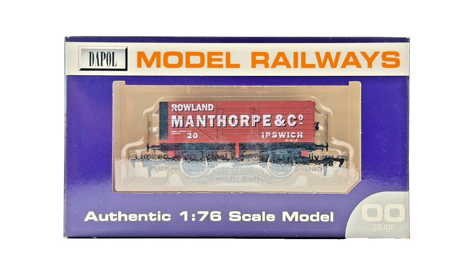 DAPOL 00 GAUGE - ROWLAND MANTHORPE & CO IPSWICH PLANK WAGON 20 (LIMITED EDITION)