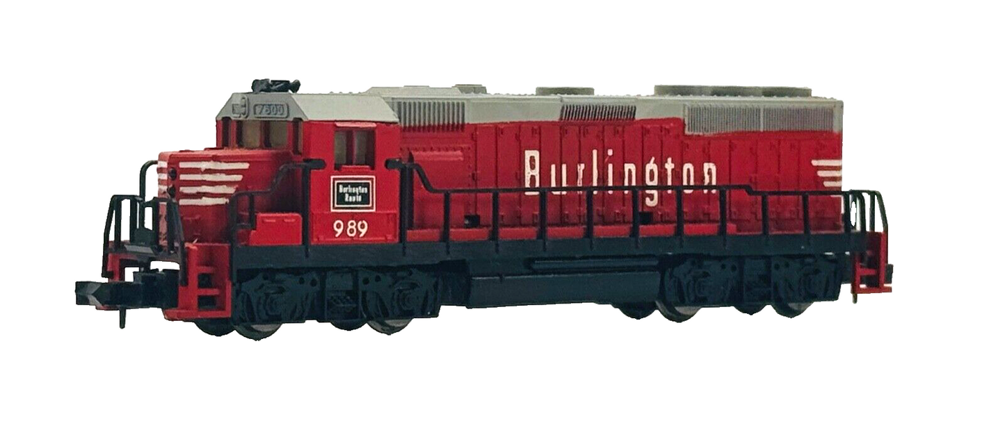 LIFE LIKE N GAUGE - BURLINGTON RED DIESEL LOCOMOTIVE '989' - UNBOXED