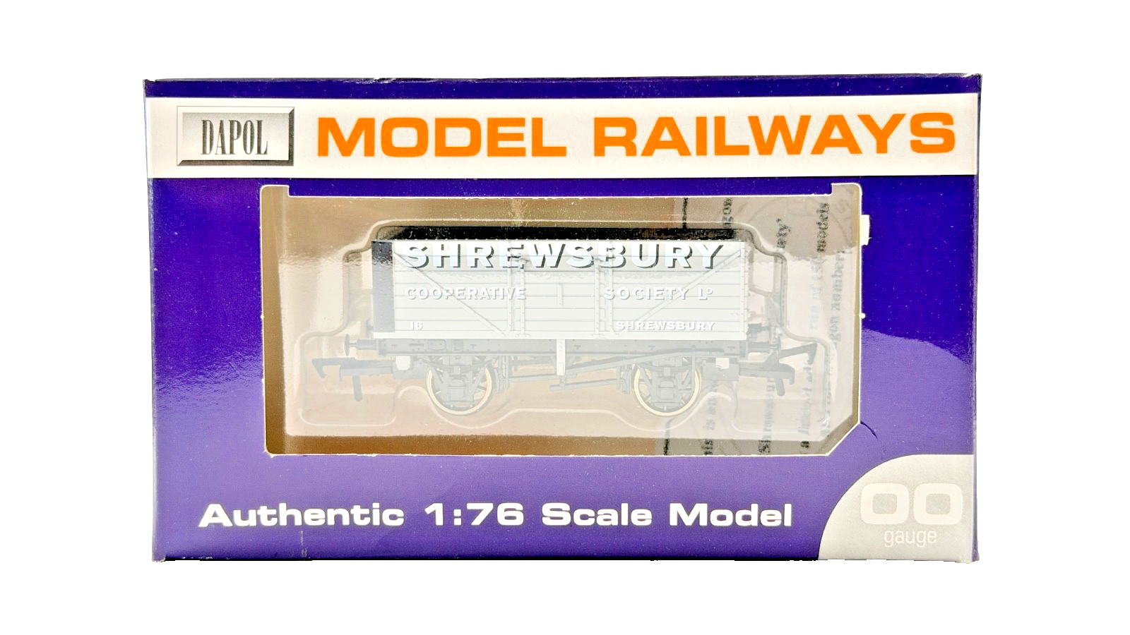 DAPOL 00 GAUGE - SHREWSBURY CO-OPERATIVE SOCIETY PLANK WAGON (LIMITED EDITION)