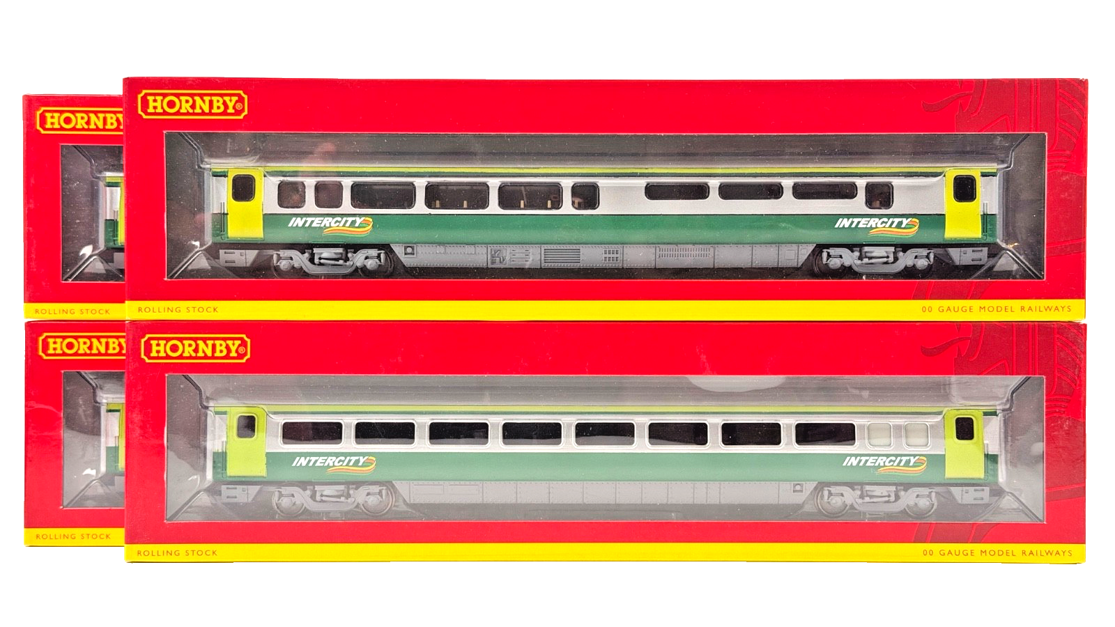 HORNBY/CHRIS DYER OO GAUGE - IE IRISH INTERCITY SILVER/GREEN MK4 COACHES X 4