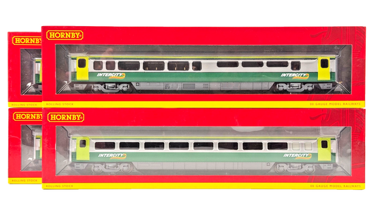 HORNBY/CHRIS DYER OO GAUGE - IE IRISH INTERCITY SILVER/GREEN MK4 COACHES X 4