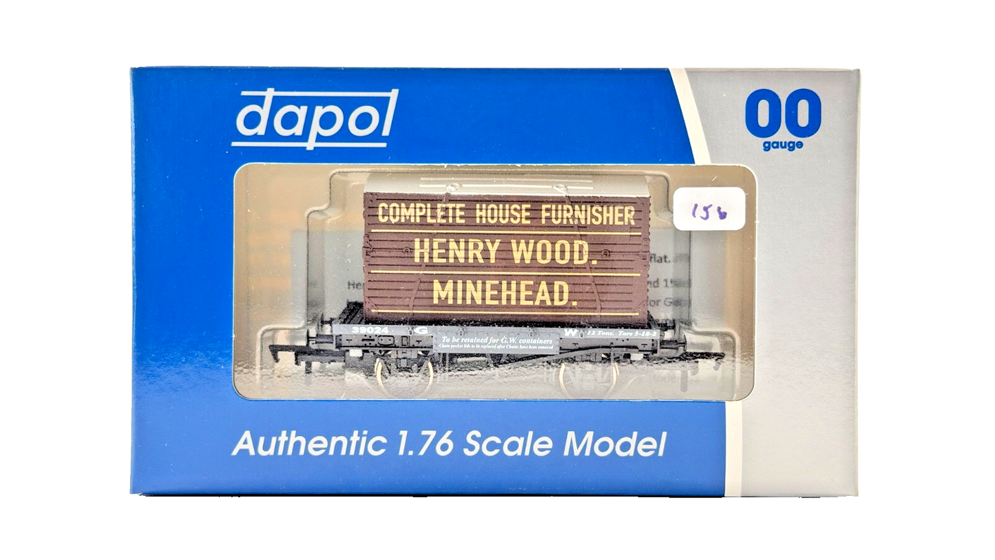 DAPOL 00 GAUGE - HENRY WOOD MINEHEAD GW CONFLAT WAGON 39024 (LIMITED EDITION)
