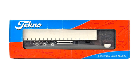 TEKNO 1/50 SCALE - 63366 - 3 AXLE CURTAINSIDE SEMI TRAILER PLAIN WHITE BOXED