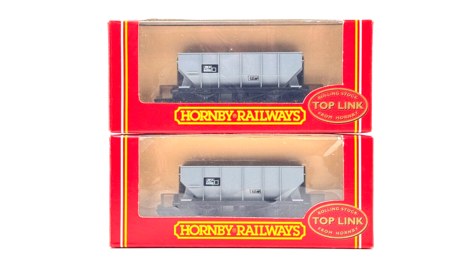 HORNBY 00 GAUGE - R6016 - PAIR OF BR GREY 20 TON HOPPER WAGONS - BOXED