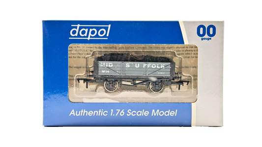 DAPOL 00 GAUGE - MID SUFFOLK GREY PLANK WAGON NO.14 (LIMITED EDITION)