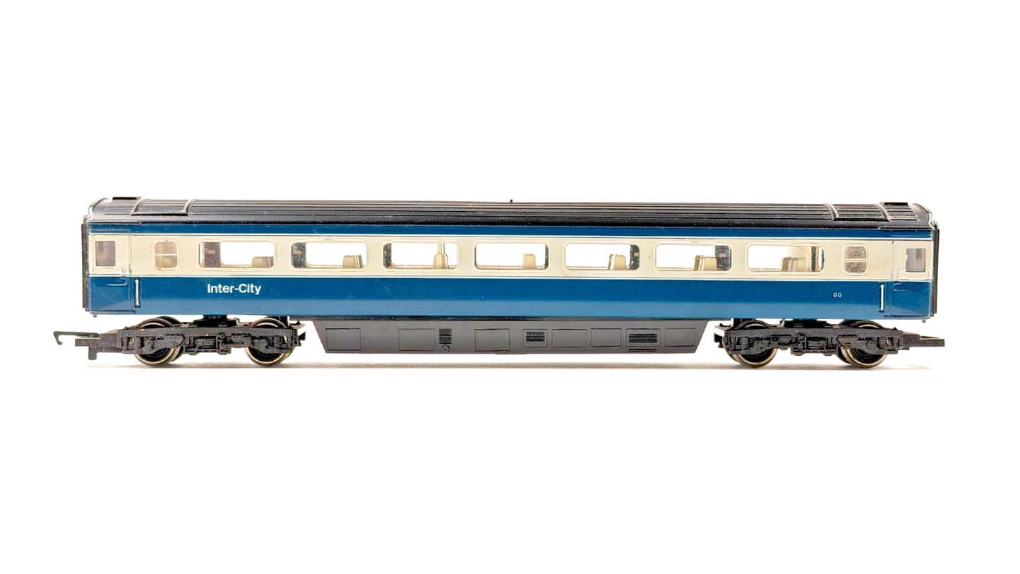 HORNBY 00 GAUGE - RAKE OF 4 INTERCITY 125 BLUE YELLOW PASSENGER COACHES UNBOXED