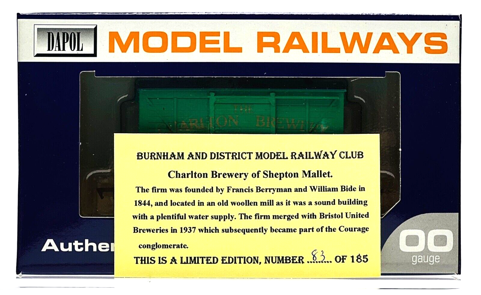 DAPOL 00 GAUGE - CHARLTON BREWERY SHEPTON MALLET VENT NO.22 (BURNHAM LIMITED ED)