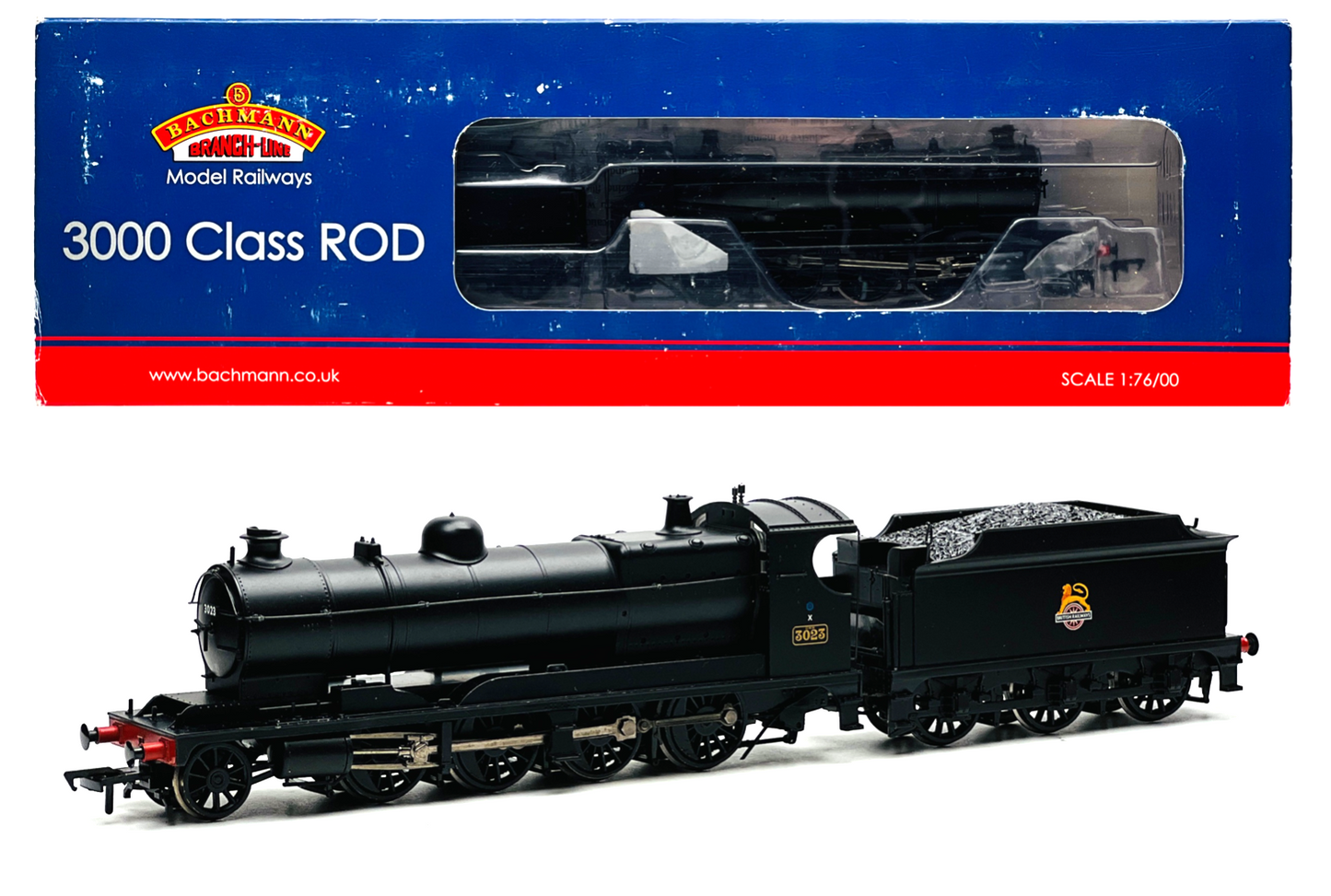 BACHMANN 00 GAUGE - 31-127 - 3000 CLASS ROD 3023 BR BLACK EARLY EMBLEM BOXED