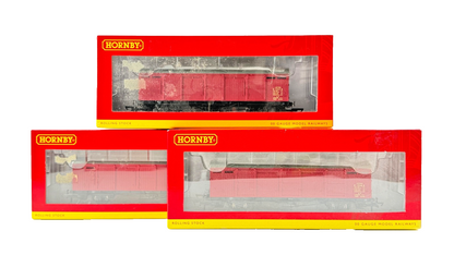 HORNBY OO GAUGE - R6683/R6683A - RAKE OF 3 BR (LNER) EXTRA LONG CCT VANS BOXED