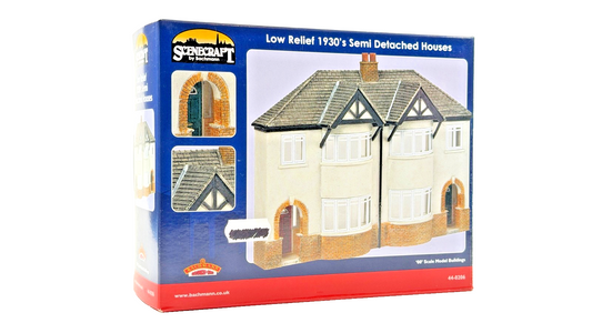 BACHMANN OO GAUGE SCENECRAFT - 44-0206 - LOW RELIEF 1930'S SEMI DETACHES HOUSES