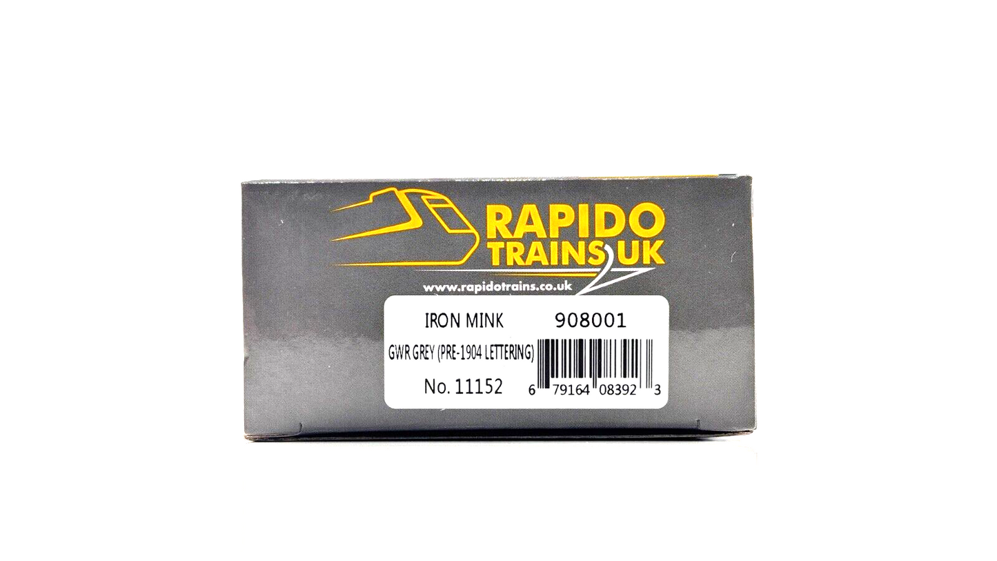 RAPIDO 00 GAUGE - 908001 - IRON MINK GWR GREY (PRE 1904 LETTERING) 11152 - BOXED