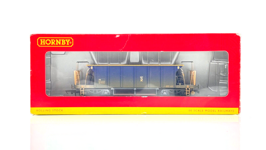 HORNBY 00 GAUGE - R6287E - TRANSRAIL BLUE YGB SEACOW HOPPER WEATHERED - BOXED