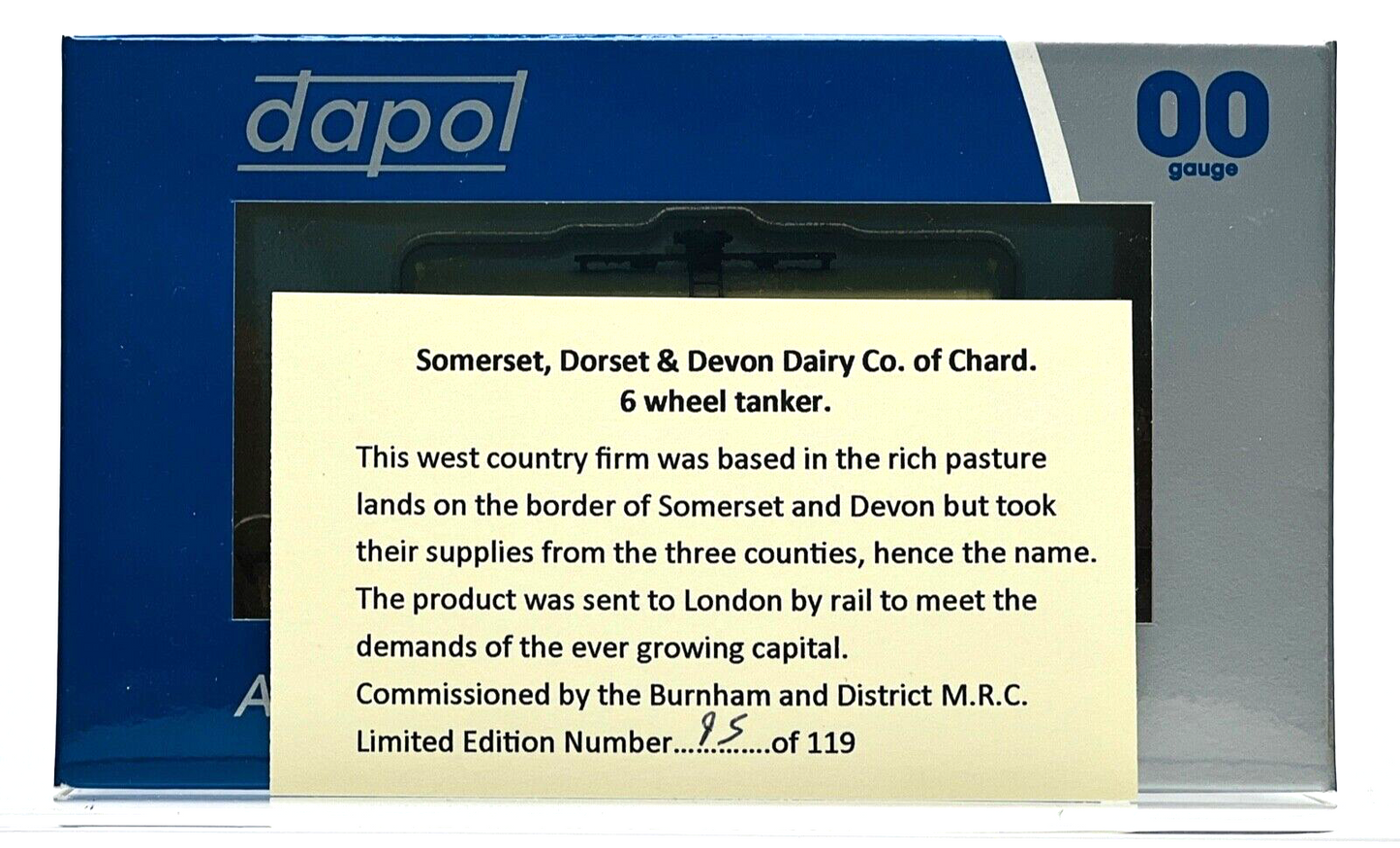 DAPOL 00 GAUGE - SOMERSET DORSET DEVON DAIRY CO CHARD NO.7 (BURNHAM LIMITED ED)