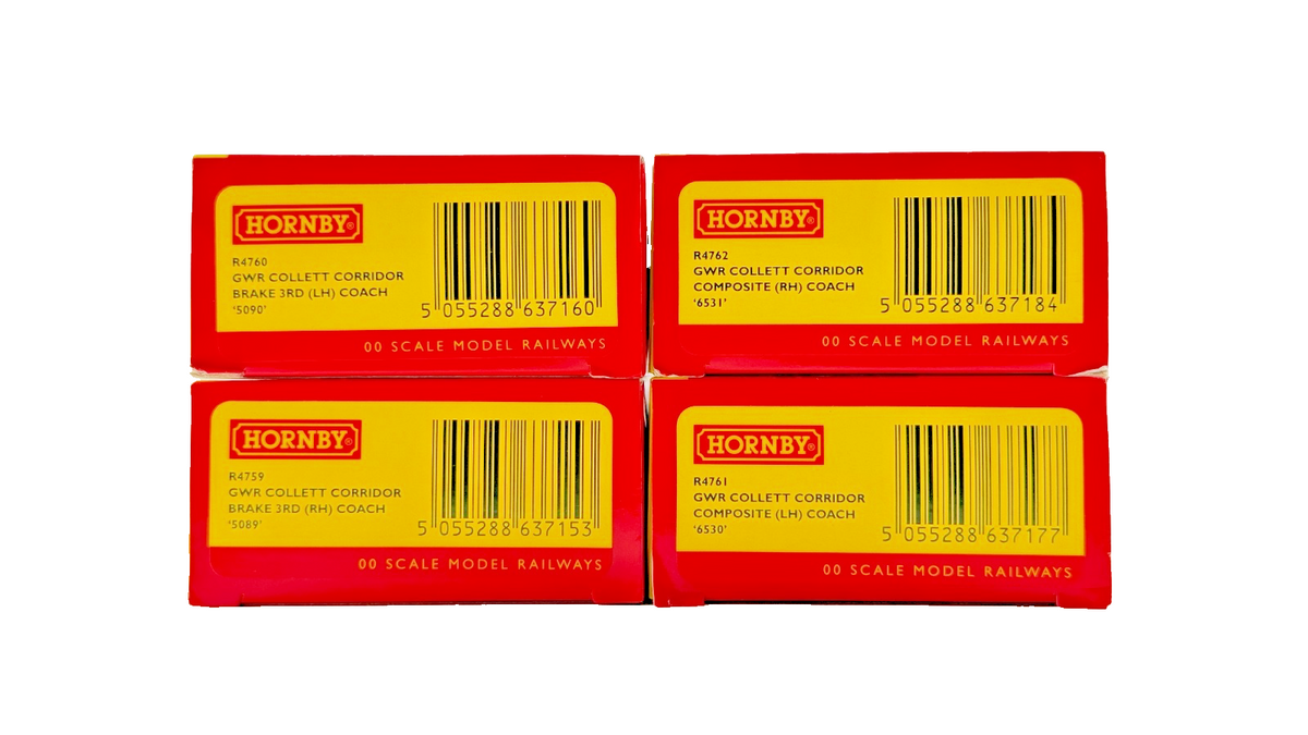 HORNBY OO GAUGE - R4759/R4760/R4761/R4762 - GWR COLLETT CORRIDOR COACHES X 4