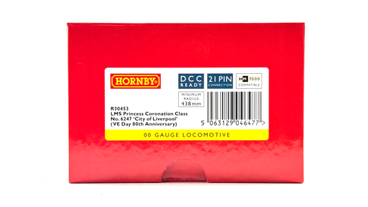 HORNBY 00 GAUGE - R30453 - LMS CORONATION CITY OF LIVERPOOL NO.6247 VE DAY - NEW