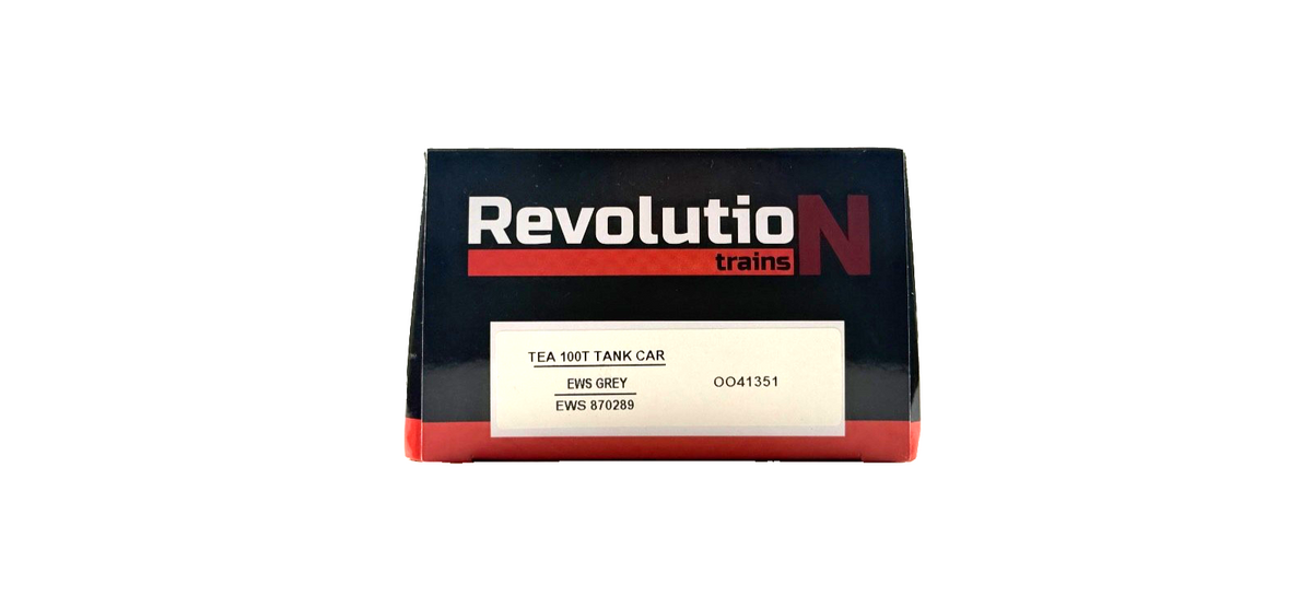 REVOLUTION TRAINS OO GAUGE - OO41351 - TEA 100T TANK CAR EWS GREY LIVERY BOXED