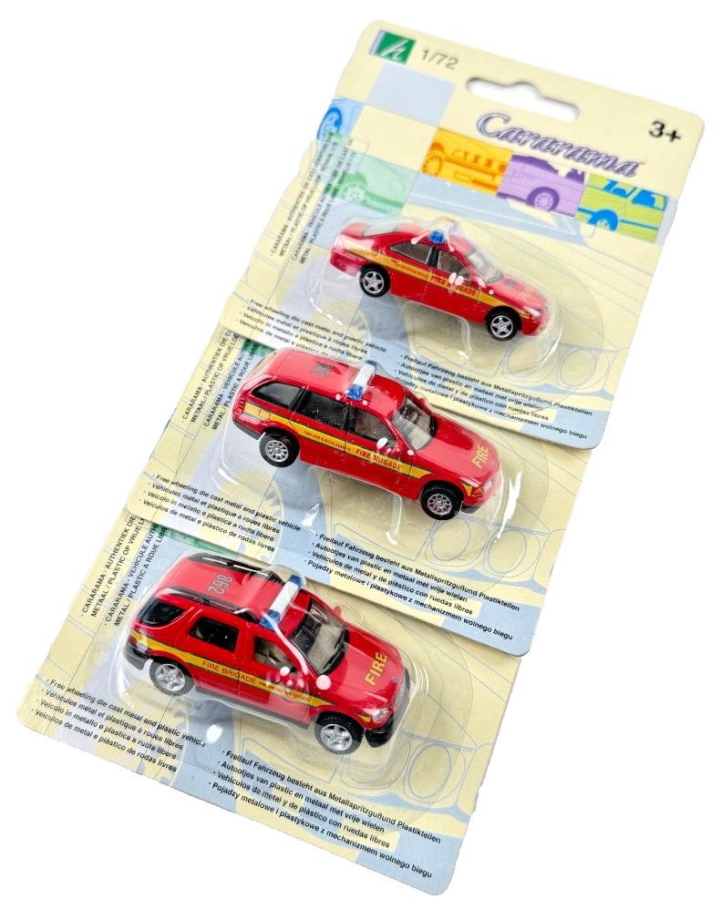 CARARAMA 1/72 SCALE - FIRE BRIGADE MERCEDES & BMW RESPONSE VEHICLES - SEALED