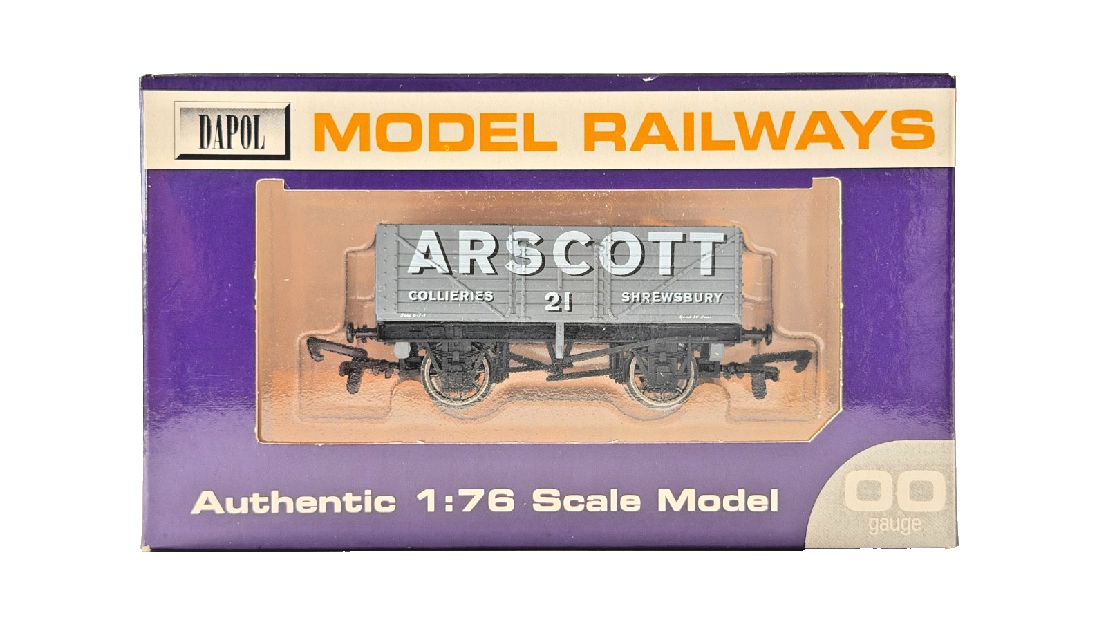 DAPOL 00 GAUGE - ARSCOTT COLLIERIES SHREWSBURY WAGON NO.21 (LIMITED EDITION)