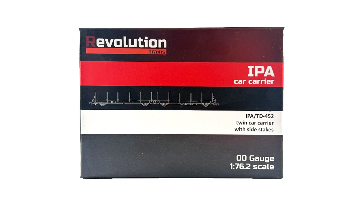 REVOLUTION TRAINS OO GAUGE - IPA-121A - IPA TD-452 TWIN CAR CARRIER WAGONS BOXED