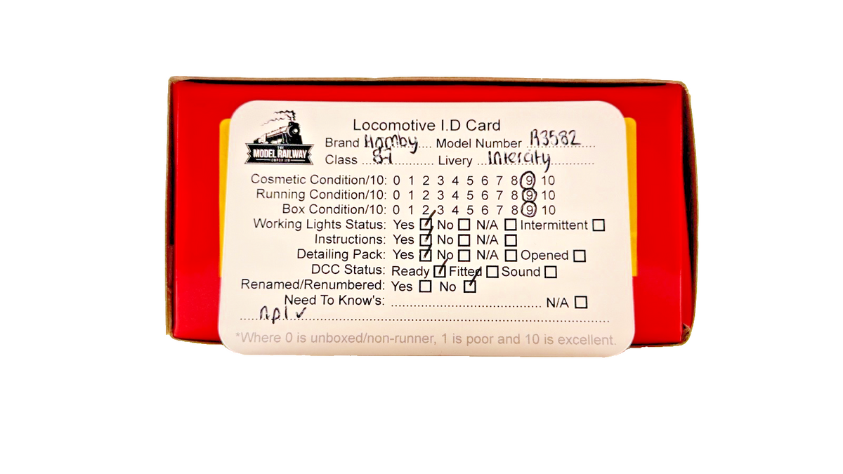 HORNBY OO GAUGE - R3582 - CLASS 87 LOCOMOTIVE 87010 INTERCITY KING ARTHUR BOXED