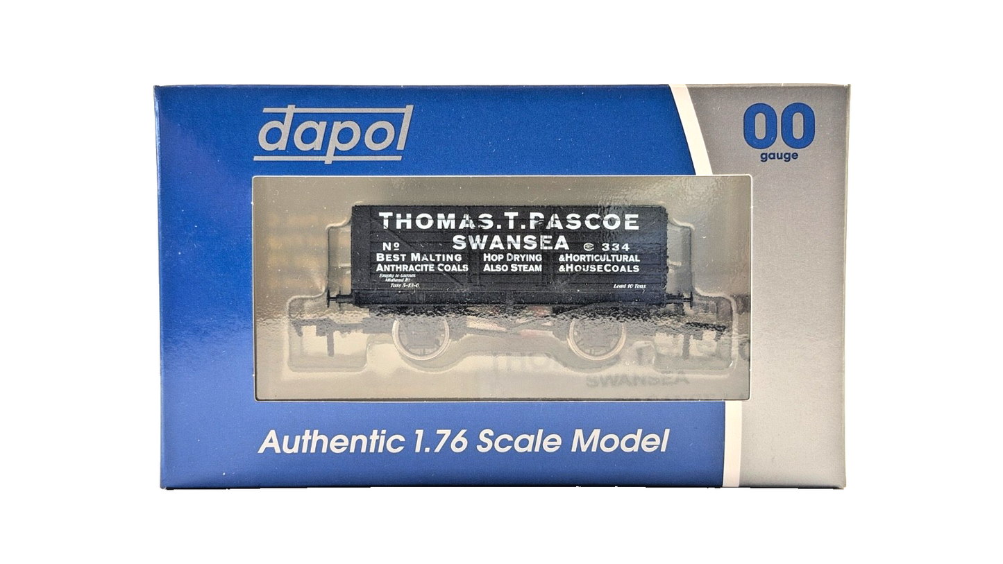 DAPOL 00 GAUGE - THOMAS T PASCOE OF SWANSEA PLANK WAGON NO.334 (LIMITED EDITION)