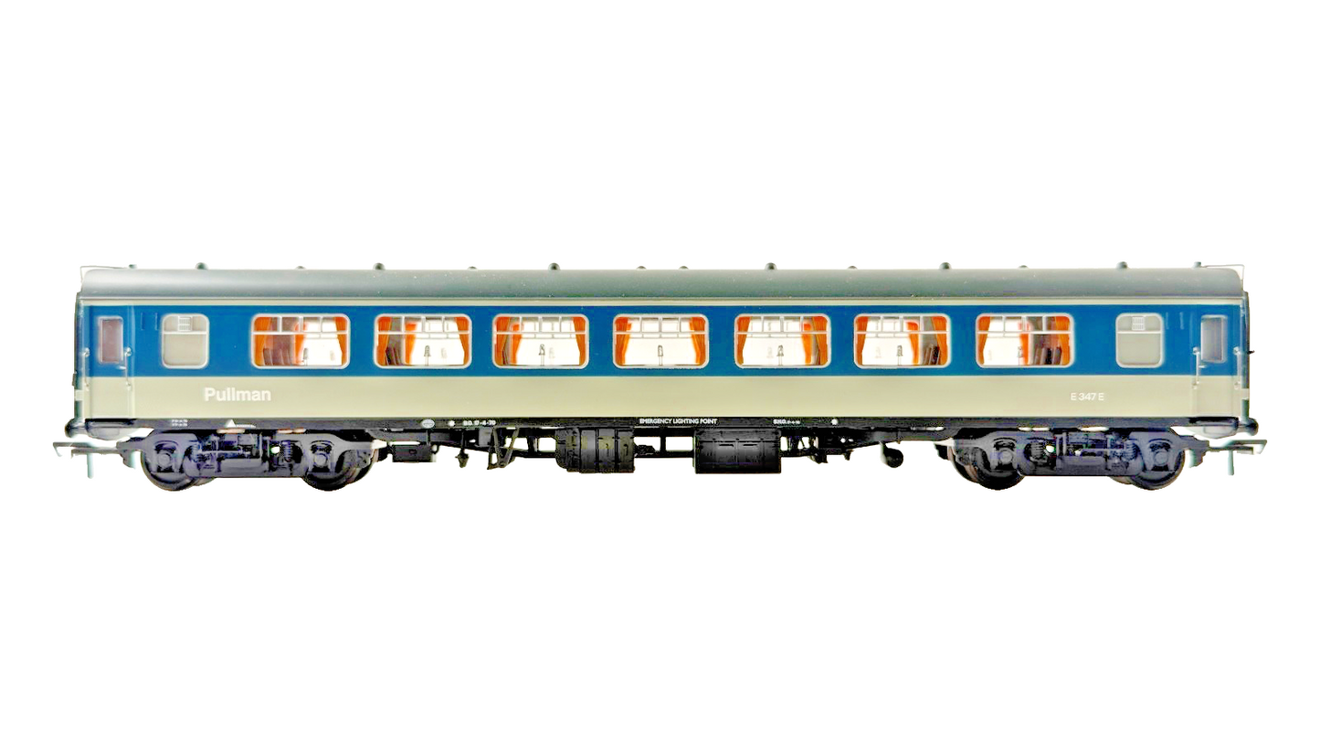 BACHMANN OO GAUGE - MK1 BLUE GREY PULLMAN COACHES X 3 UNBOXED (WITH LIGHTS)