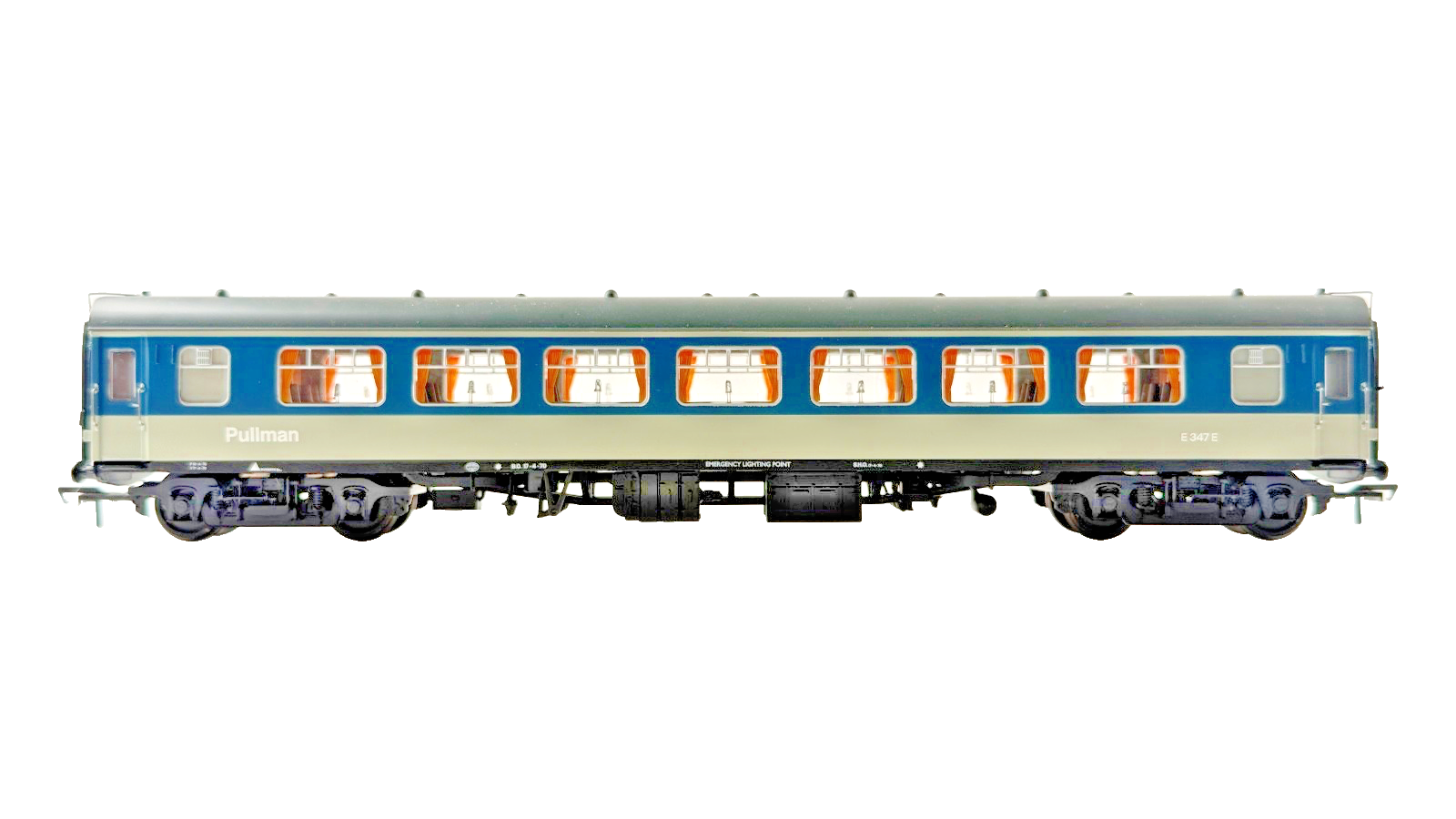 BACHMANN OO GAUGE - MK1 BLUE GREY PULLMAN COACHES X 3 UNBOXED (WITH LIGHTS)