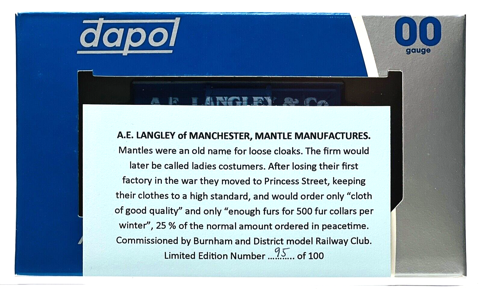 DAPOL 00 GAUGE - A.E LANGLEY & CO MANTLE MANUFACTURERS 1 (BURNHAM DMRC LTD ED)