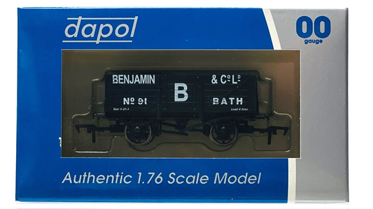 DAPOL 00 GAUGE - BENJAMIN & CO OF BATH 5 PLANK WITH LOAD NO.91 (WESSEX WAGONS)