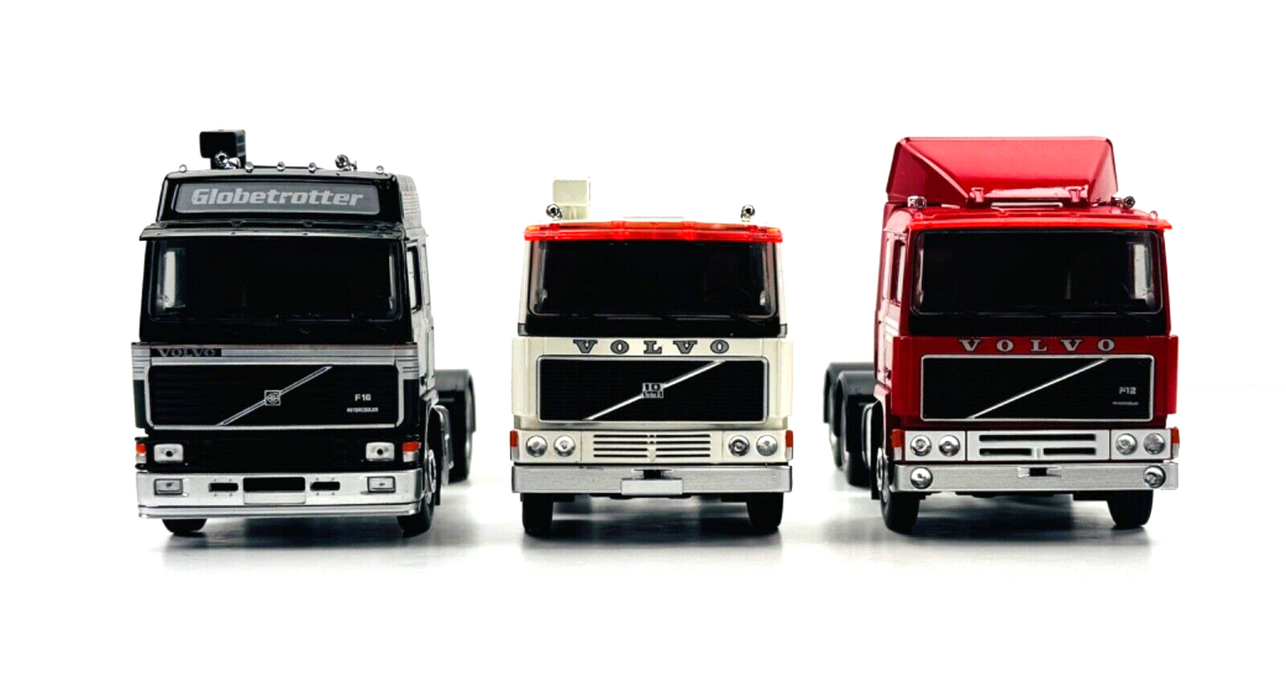 TEKNO 1/50 SCALE - 68619 - TBP SET VOLVO F10 F12 F16 BLACK WHITE RED CAB TRIPLE