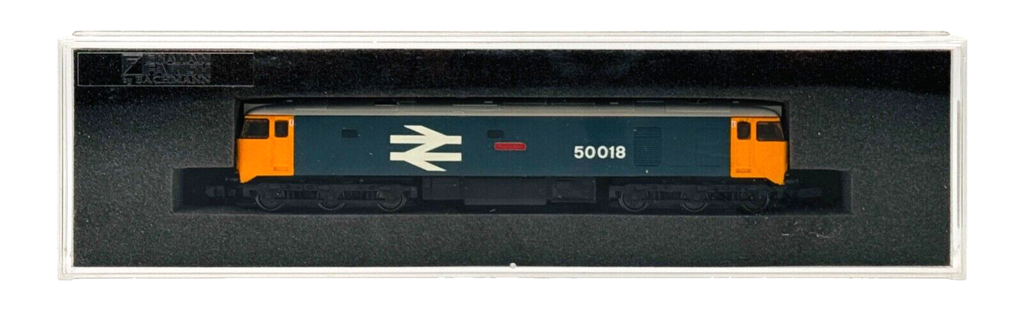 GRAHAM FARISH N GAUGE - CLASS 50 DIESEL 50018 LARGE LOGO 'RESOLUTION' - BOXED