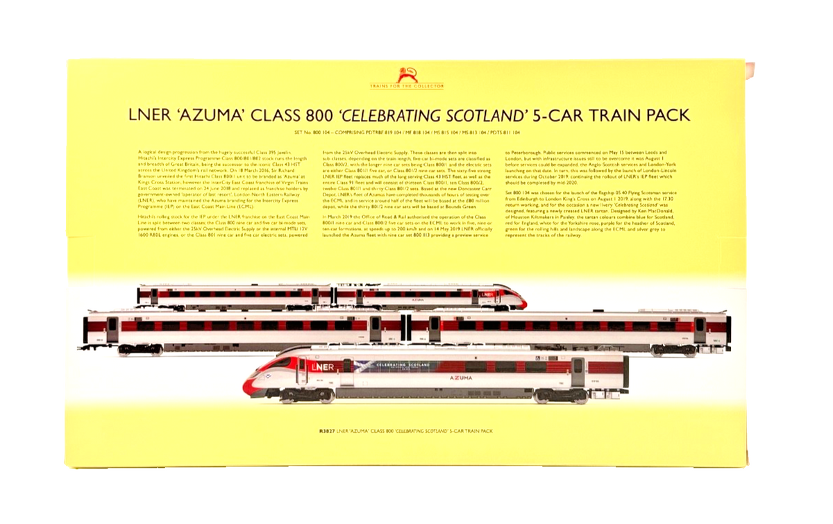HORNBY OO GAUGE - R3827 - LNER AZUMA CLASS 800 CELEBRATING SCOTLAND 5 CAR PACK