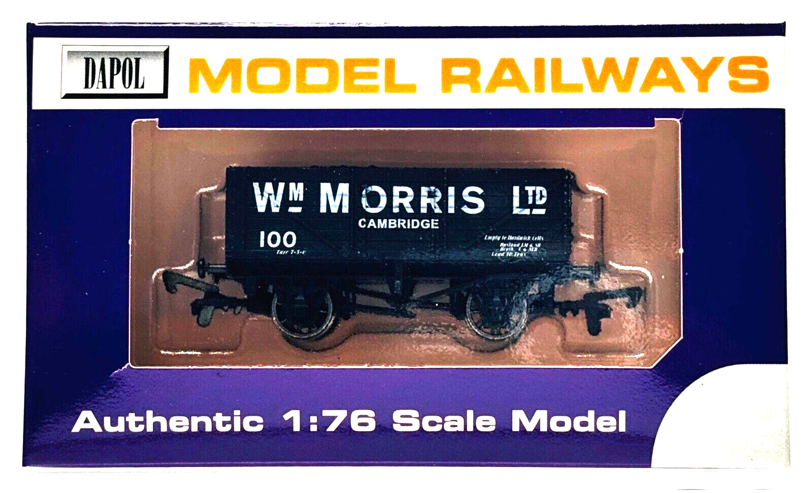 DAPOL 00 GAUGE - W.M MORRIS LTD CAMBRIDGE PLANK WAGON NO.100 (LIMITED EDITION)