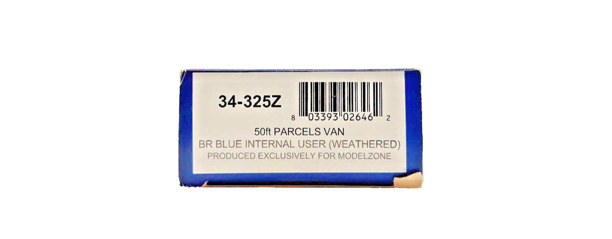 BACHMANN OO GAUGE - 34-325Z - 50FT PARCELS VAN BR BLUE (WEATHERED) MODELZONE