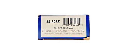 BACHMANN OO GAUGE - 34-325Z - 50FT PARCELS VAN BR BLUE (WEATHERED) MODELZONE