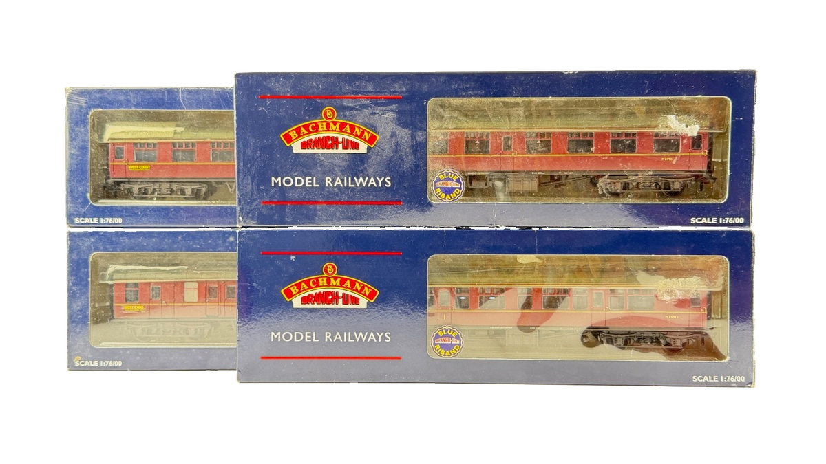 BACHMANN OO GAUGE - BR MK1 MAROON WEST COAST RAILWAYS (REFINISHED) RAKE OF 4