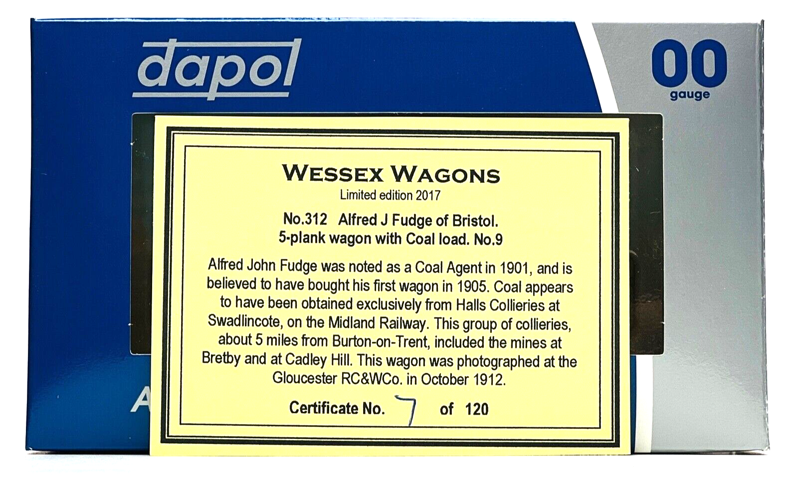 DAPOL 00 GAUGE - ALFRED J FUDGE BRISTOL PLANK WAGON NO.9 (WESSEX WAGONS LTD ED)