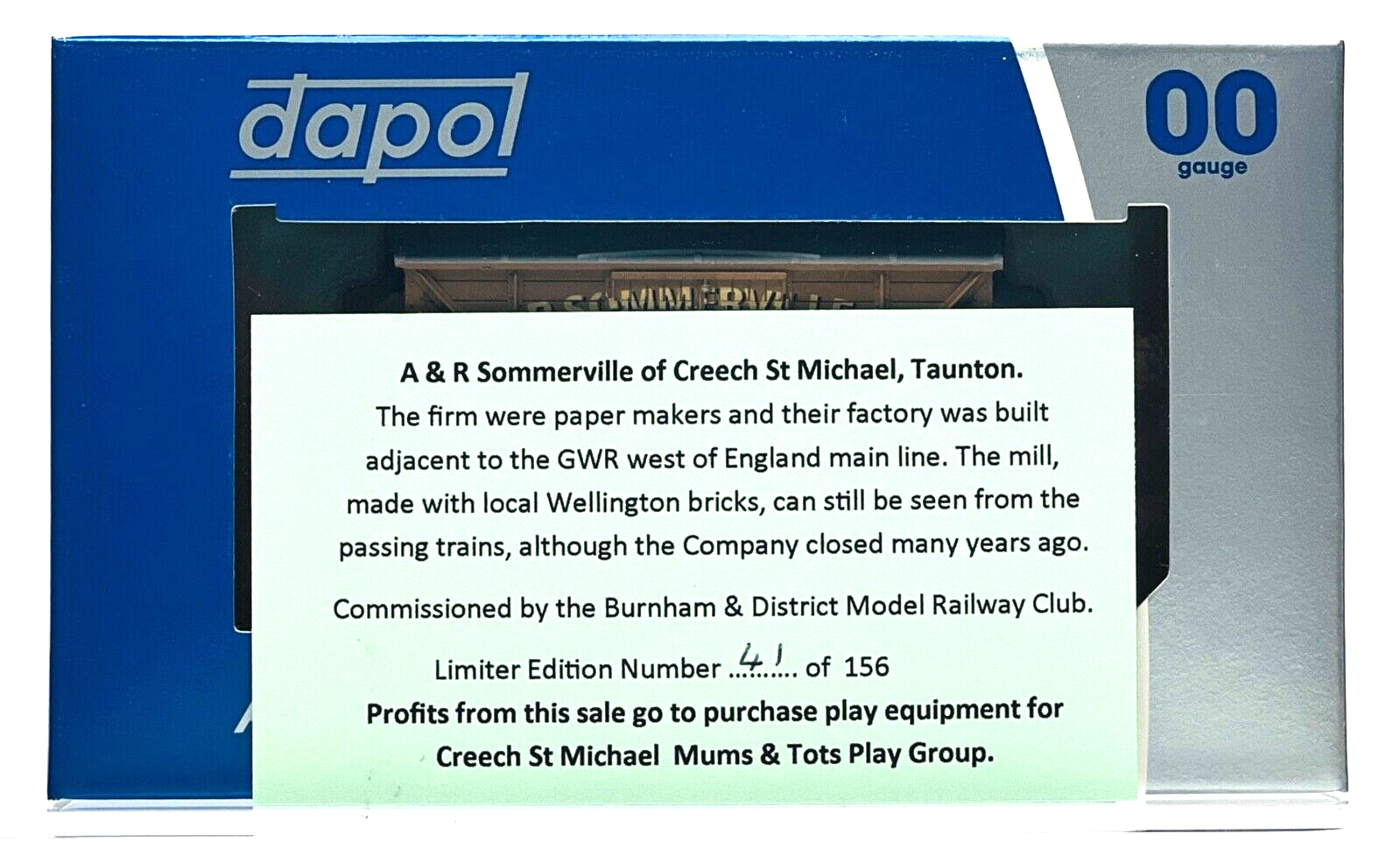 DAPOL 00 GAUGE - A&R SOMMERVILLE CREECH ST MICHAEL TAUNTON (BURNHAM LIMITED ED)