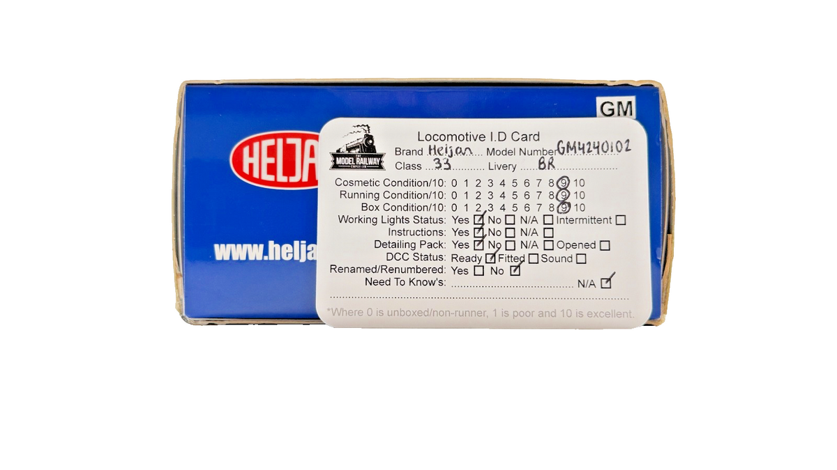 HELJAN OO GAUGE - GM4240102 - CLASS 33 DIESEL 33025 BR BLUE SULTAN WEATHERED