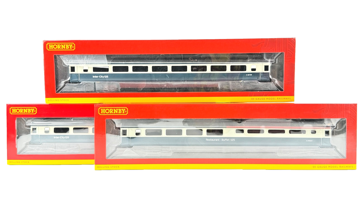 HORNBY OO GAUGE - R4676 - BR BLUE GREY MK3 INTERCITY TGS TRSB & OPEN COACH PACK