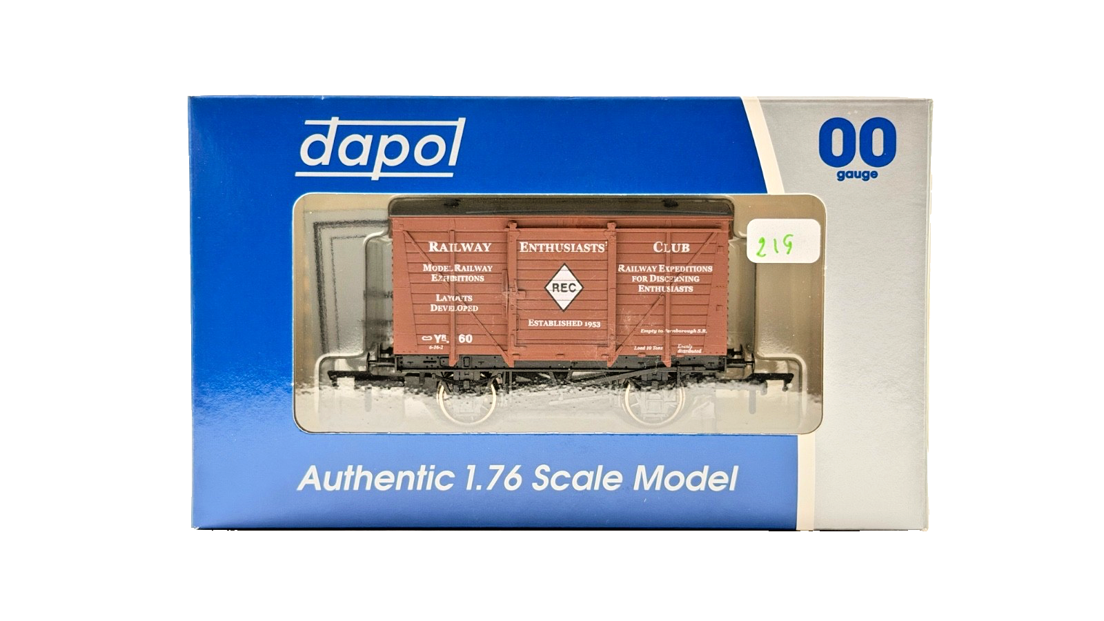 DAPOL 00 GAUGE - RAILWAY ENTHUSIASTS CLUB REC VENT VAN NO.60 (LIMITED EDITION)
