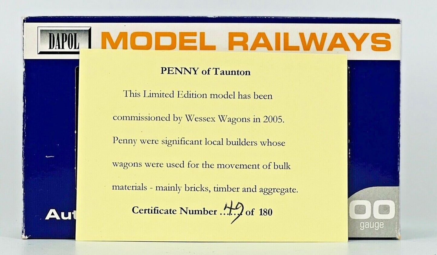 DAPOL 00 GAUGE - 'PENNY' TAUNTON BUILDERS MERCHANTS (WESSEX WAGONS LTD EDITION)