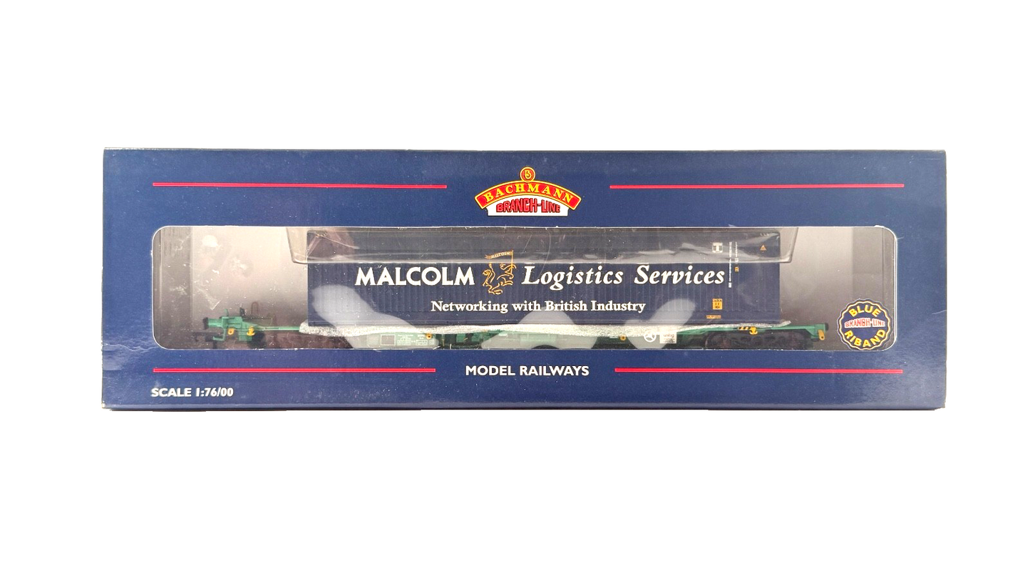 BACHMANN OO GAUGE - 37-304 - INTERMODAL BOGIE WAGONS W/45FT MALCOLM CONTAINERS