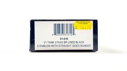 BACHMANN 00 GAUGE - 31-610 - V1 TANK 67645 BR LINED BLACK STRAIGHT SIDED BUNKER