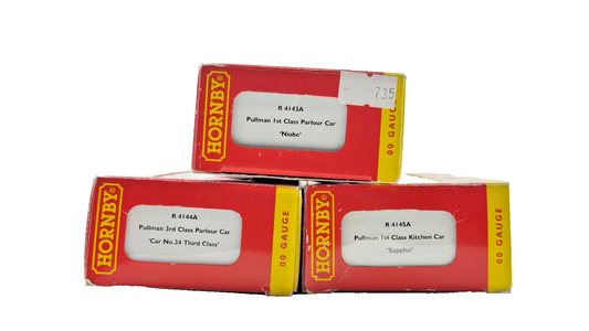 HORNBY OO GAUGE - R4143A/R4144A/R4145A - RAKE OF ASSORTED PULLMAN COACHES BOXED