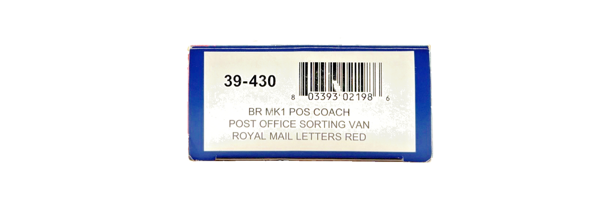 BACHMANN OO GAUGE - 39-430 - BR MK1 POS COACH POST OFFICE SORTING VAN ROYAL MAIL