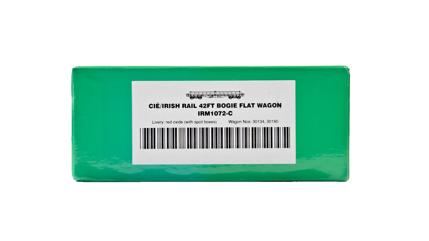IRISH RAILWAY MODELS 00 GAUGE - IRM1072-C - CIE 42FT BOGIE FLAT WAGON RED OXIDE