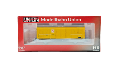 MODELLBAHN UNION HO SCALE - G54109 - HEITKAMP EPOCHE V YELLOW FREIGHT WAGON NEW