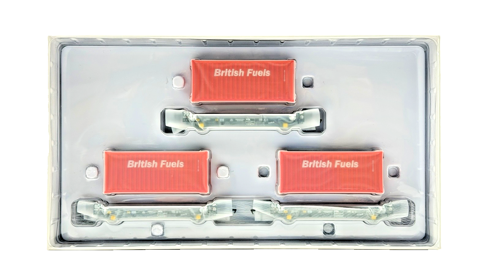 ACCURASCALE OO GAUGE - ACC2066-BFL-F - PFA CONTAINER FLAT WAGONS BRITISH FUELS
